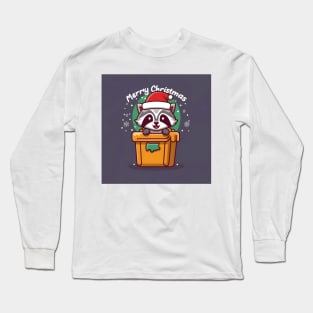 raccoon in a trash bin Long Sleeve T-Shirt